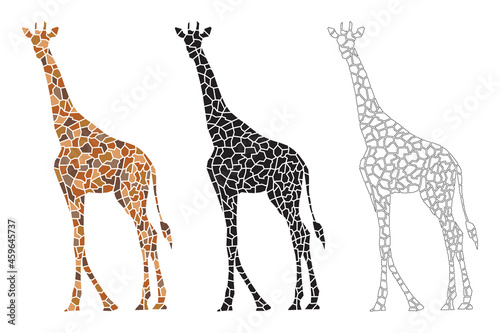 Decorative Giraffe Tiles Art Vector Graphic Design Template