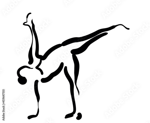 concise drawings depicting yoga poses