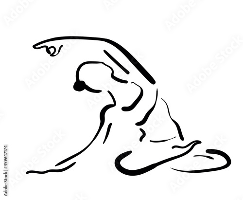 concise drawings depicting yoga poses