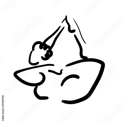 concise drawings depicting yoga poses