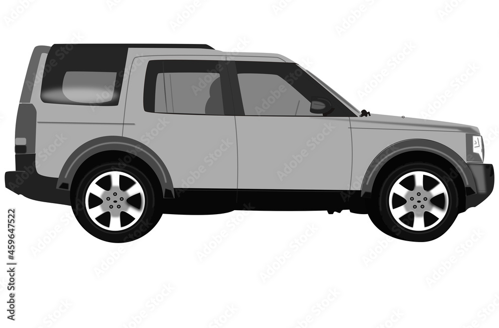 SUV car side view illustration SUV car side view illustration