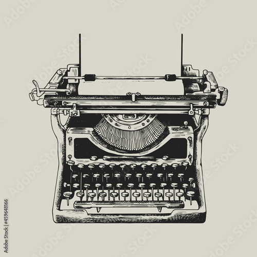 Retro typewriter logo business corporate identity illustration