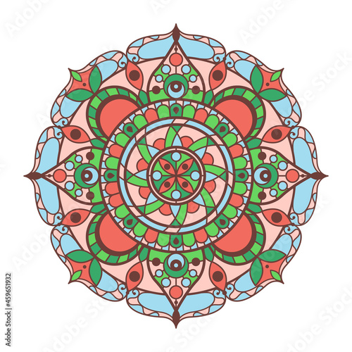 Colorful decorative mandala on white background
