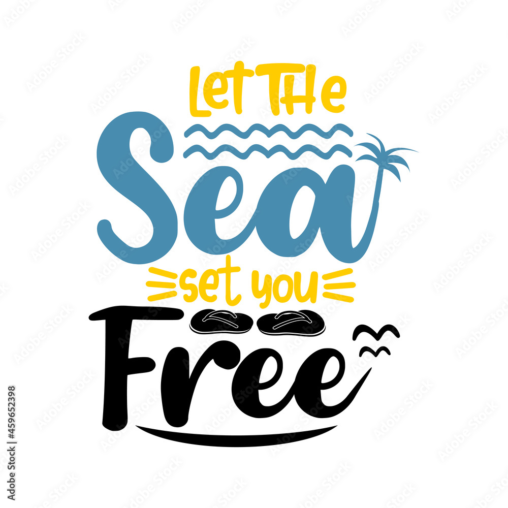 Beach quotes svg design lettering vector