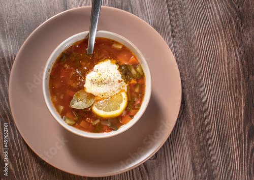 soup with lemon and sour cream