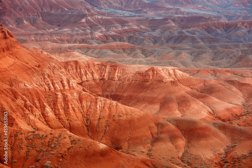 Red Mountains Boguty. Kazakhstan. Martian landscapes