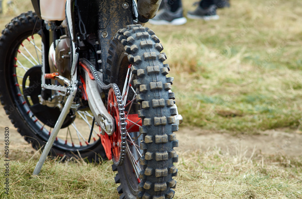 Motocross bike enduro before a ride.
