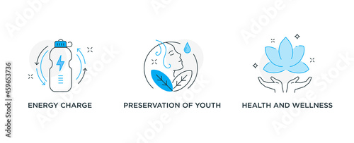 Set of illustrations concept with people illustration. Healthy food, health, diet, fitness medicine.Flat illustration Icons infographics. Landing page site print poster.