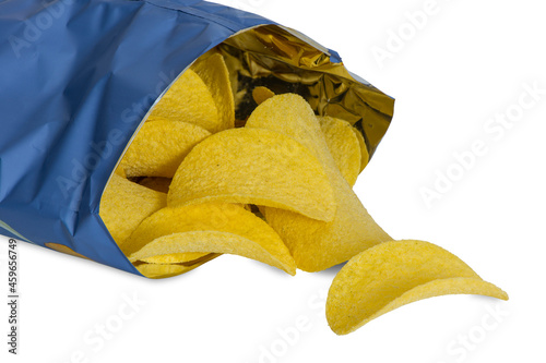 Golden potato chips.