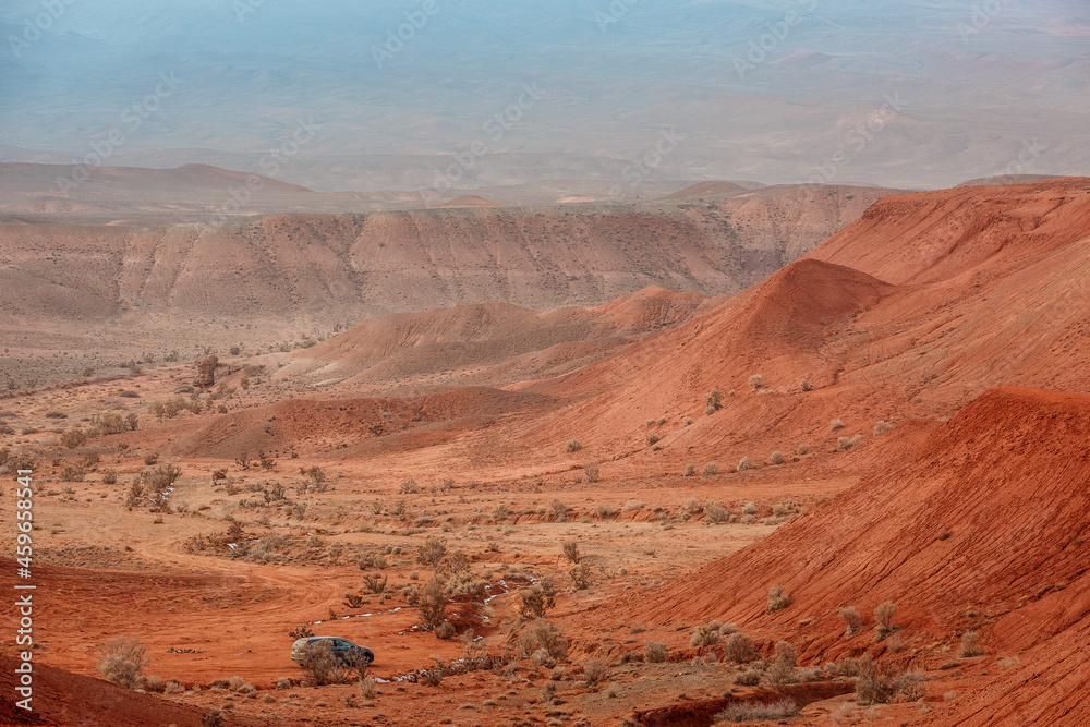 Fototapeta premium Red Mountains Boguty. Kazakhstan. Martian landscapes