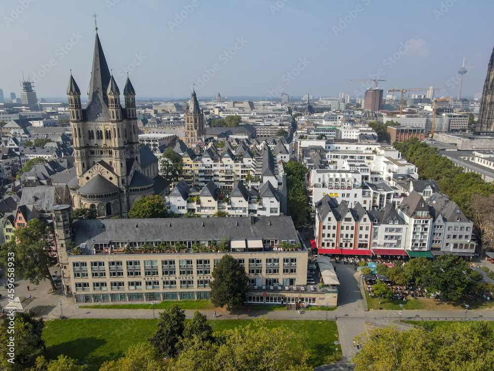 Drone view at Cologne on Germany