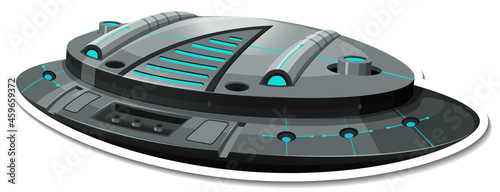 A sticker template with UFO or fighter aircraft isolated