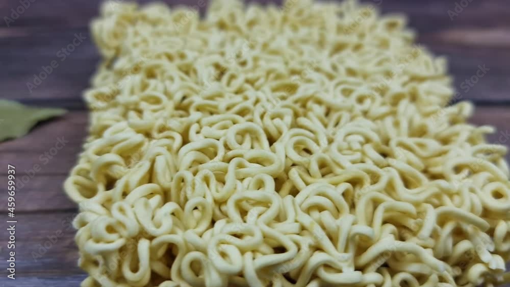 The Natural Instant Noodles with spices in the close-up The Natural Instant Noodles with spices in the close-up