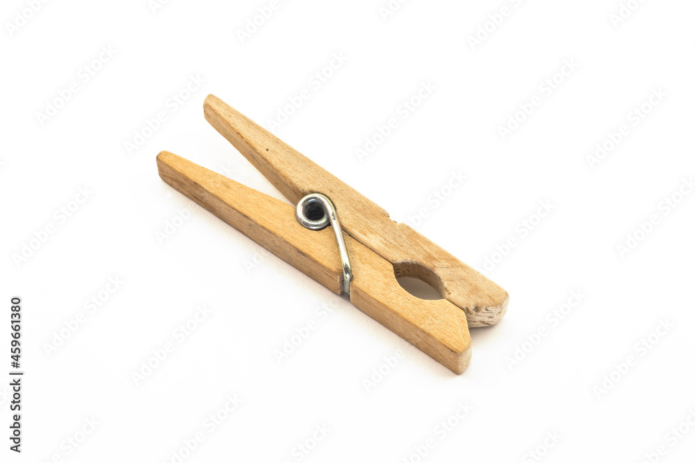 wooden clothespin on spring close-up wooden clothespin on spring close-up