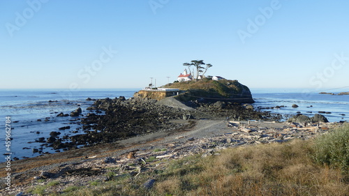 Battery Point Lighthouse and Museum on island accessible during low tide, Crescent City, California, United States photo