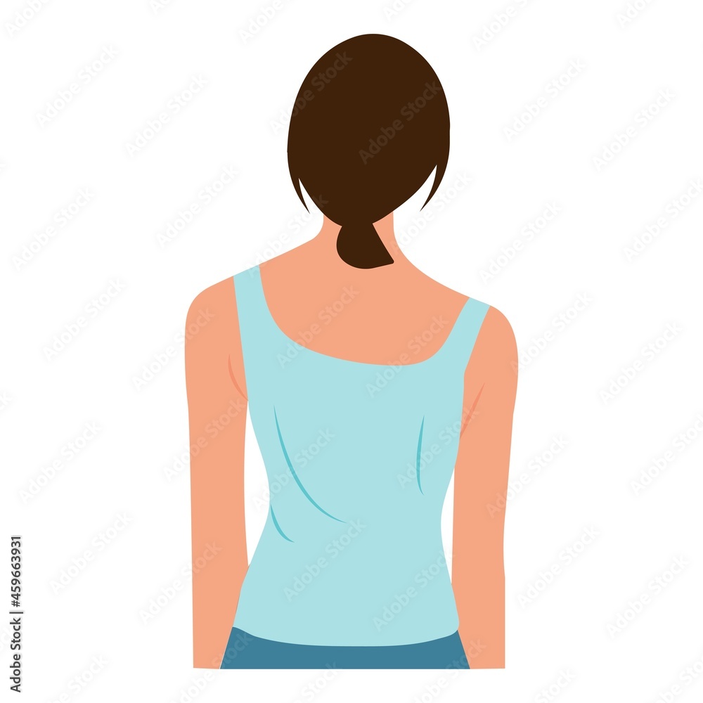 Scoliosis Spine Curve Anatomy, Posture Correction. Chiropractic treatment. Vector Illustration of back view woman representing   scoliosis and scale of curvature