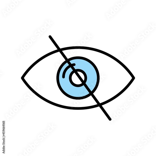 Blindness Eye Vector Line Filled Icon Design