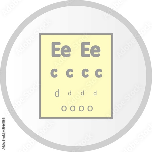  Eye Testing Board Vector Filled Circle Icon Design