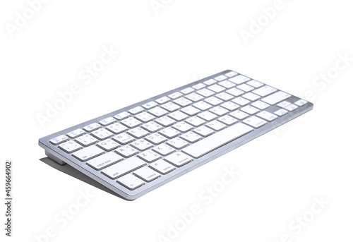 Modern computer keyboard isolated on white background with cliping path