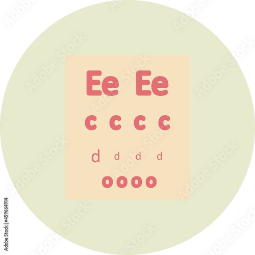Eye Testing Board Vector Flat Circle Icon Design