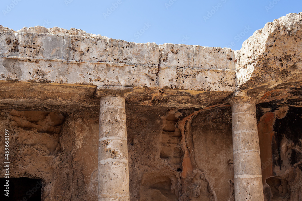 courtyard of tomb of the kings in Paphos