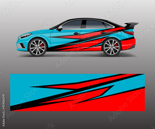 modern stripe for racing car wrap  sticker  and decal design vector.