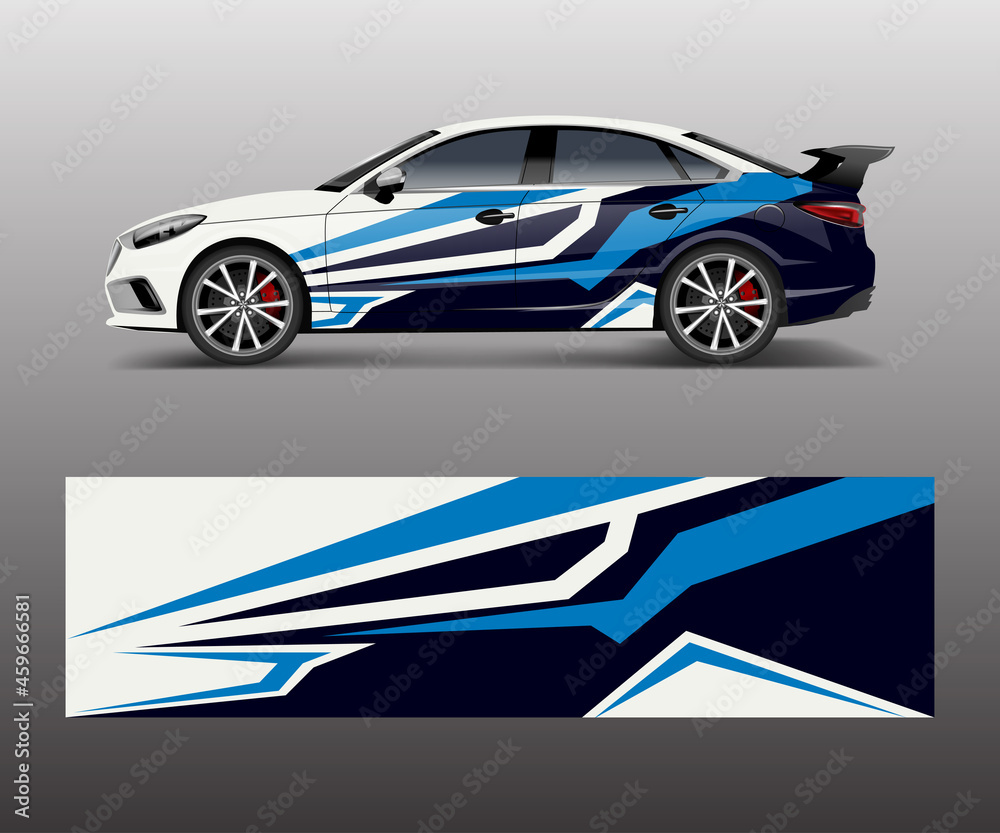 Obraz premium wrap design for custom sport car. Sport racing car wrap decal and sticker design.