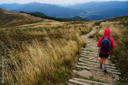 Hiking in mountains