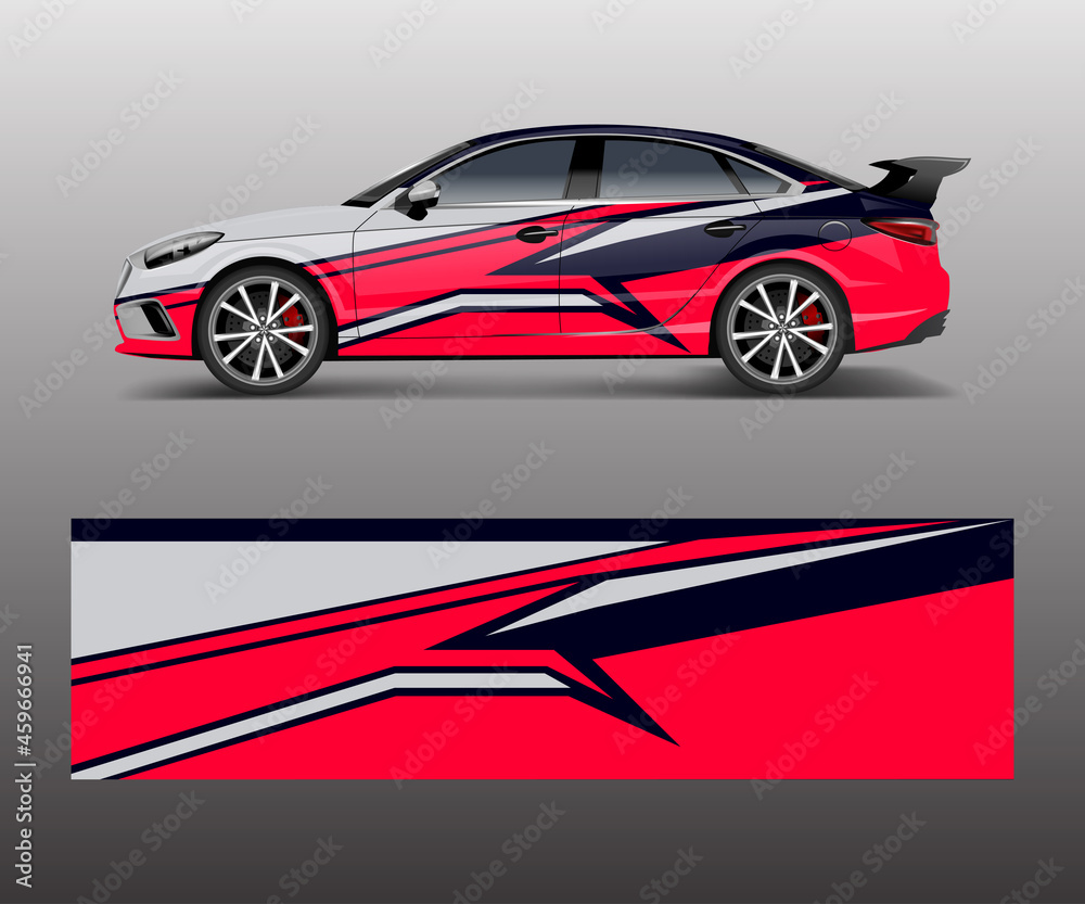 Obraz premium Car decal vector, graphic abstract racing designs for vehicle Sticker vinyl wrap
