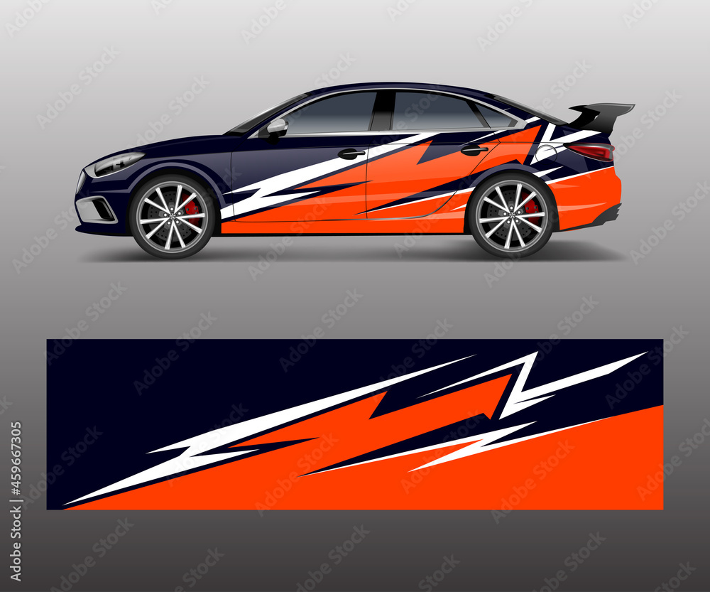 Sport car racing wrap design. vector design. abstract Racing graphic vector for sport car wrap design