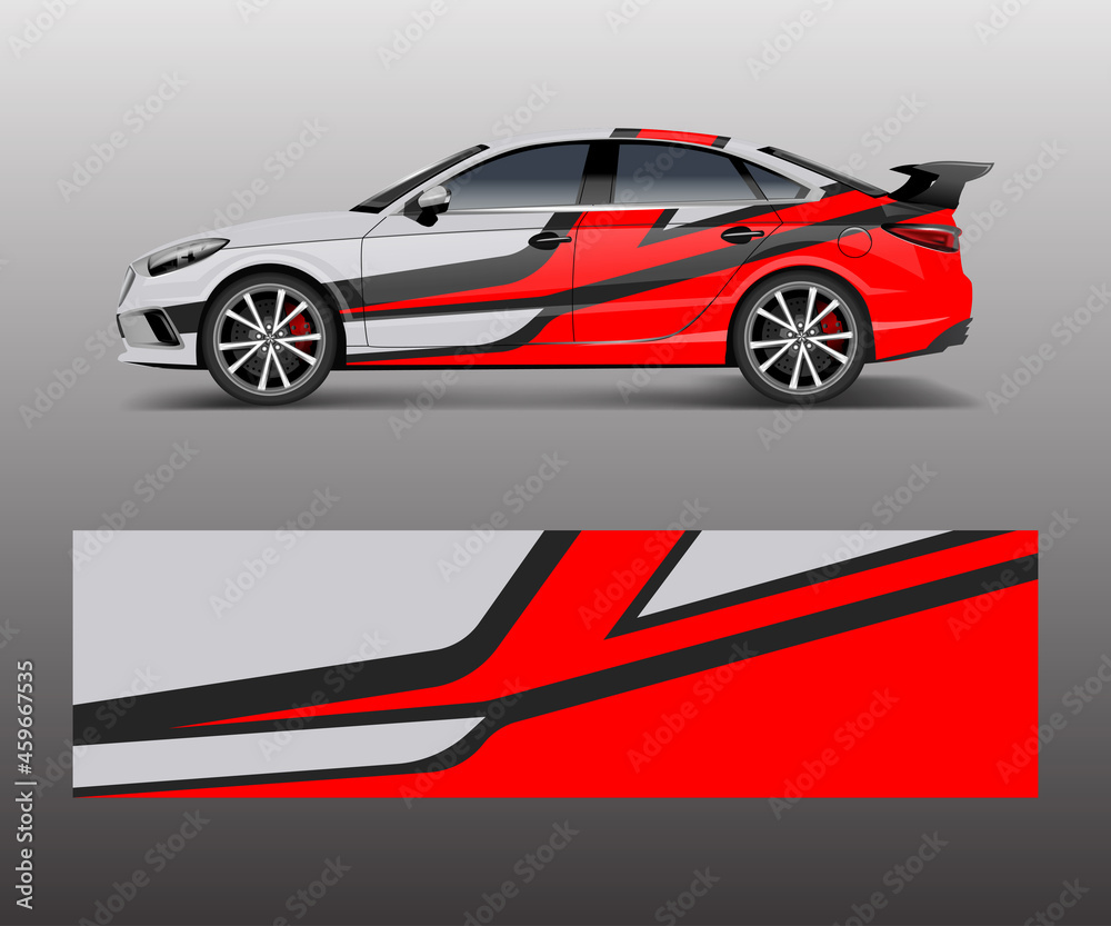 Naklejka premium graphic abstract racing designs for vehicle Sticker vinyl wrap. Car decal vector
