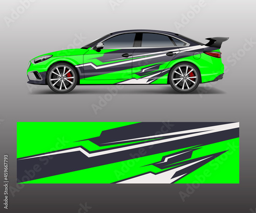 Fototapeta Naklejka Na Ścianę i Meble -  Racing car wrap design. wrap design for custom sport car.