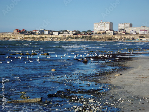 Aktau city by the sea.