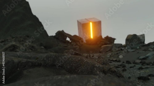 Icelandic black rock scifi landscape photo