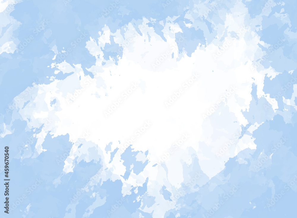 Blue white abstract watercolor brush strokes