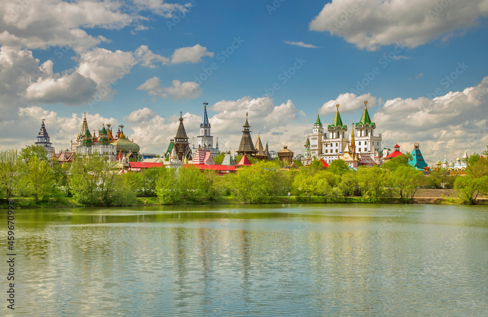 Kremlin in Izmailovo and Silver-Grape pond in Moscow. Russia Kremlin in Izmailovo and Silver-Grape pond in Moscow. Russia