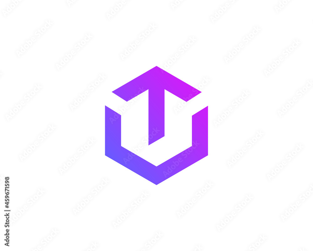 Letter T with cube and arrow logo icon design template elements Letter T with cube and arrow logo icon design template elements