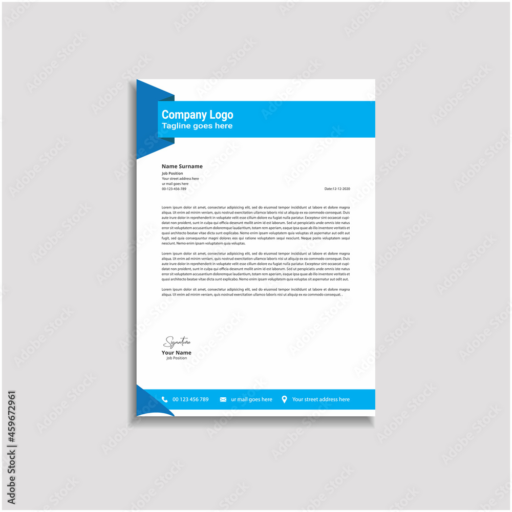 Corporate Stylish Letterhead Vector Template