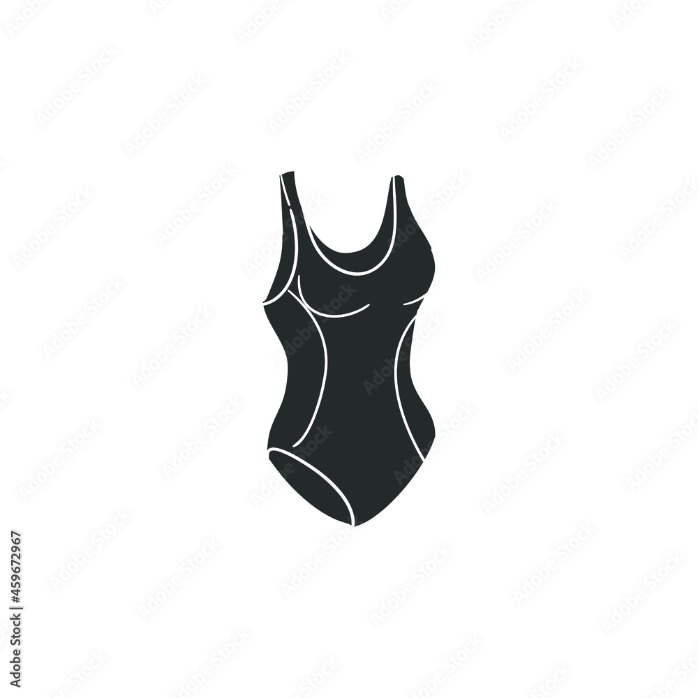 Swimsuit Woman Icon Silhouette Illustration. Beach Clothes Vector ...