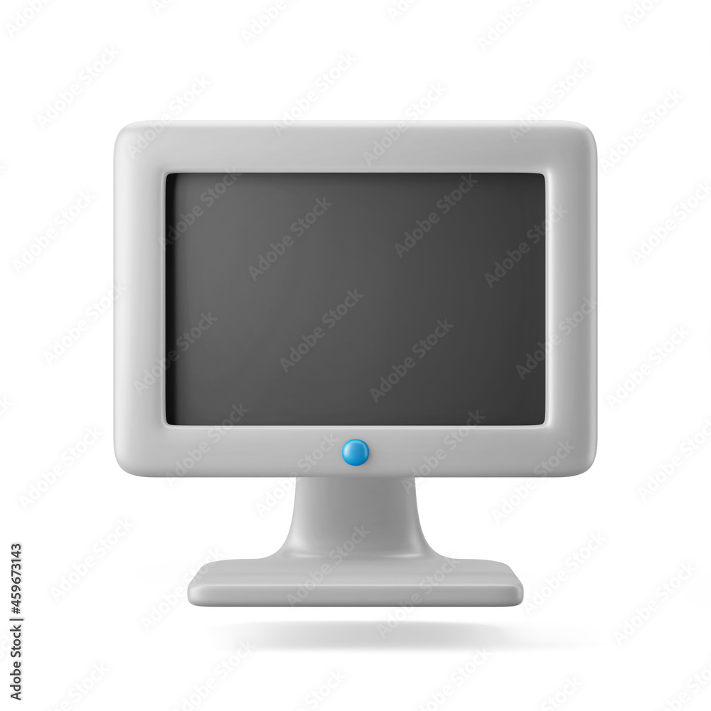 computer monitor display view symbol 3d icon rendering color isolated computer monitor display view symbol 3d icon rendering color isolated