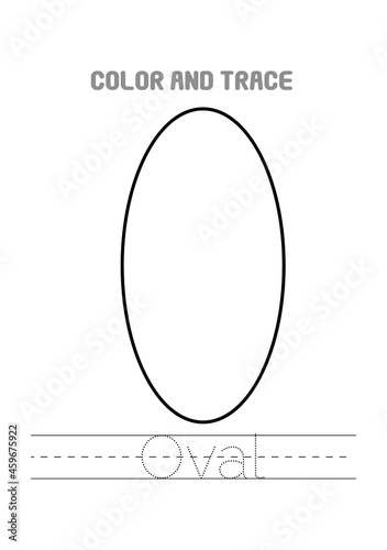 Oval Shapes Tracing Coloring Pages Preschool Activity 