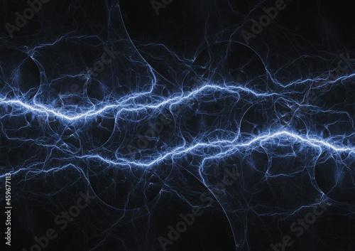 Cool blue abstract lightning, plasma and power element background