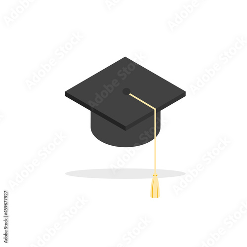 Bachelor cap icon. Education hat in trendy flat style. Vector illustration isolated.