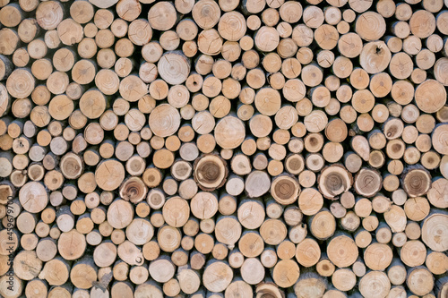 Wood texture  neatly laid out woodpile.