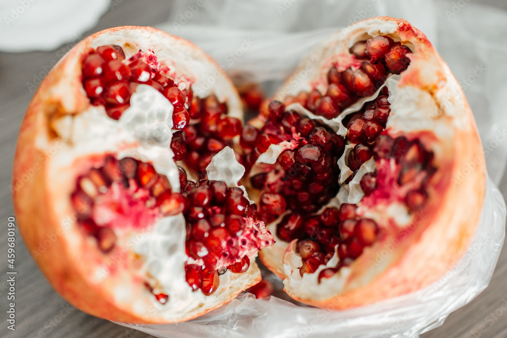 Juicy pomegranate on the table Juicy pomegranate on the table