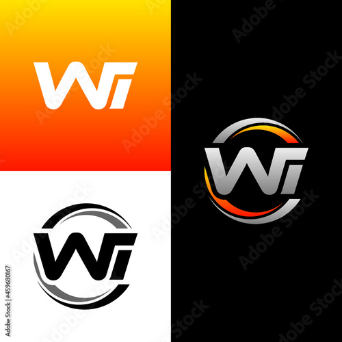 WI Letter Initial Logo Design Template Vector Illustration