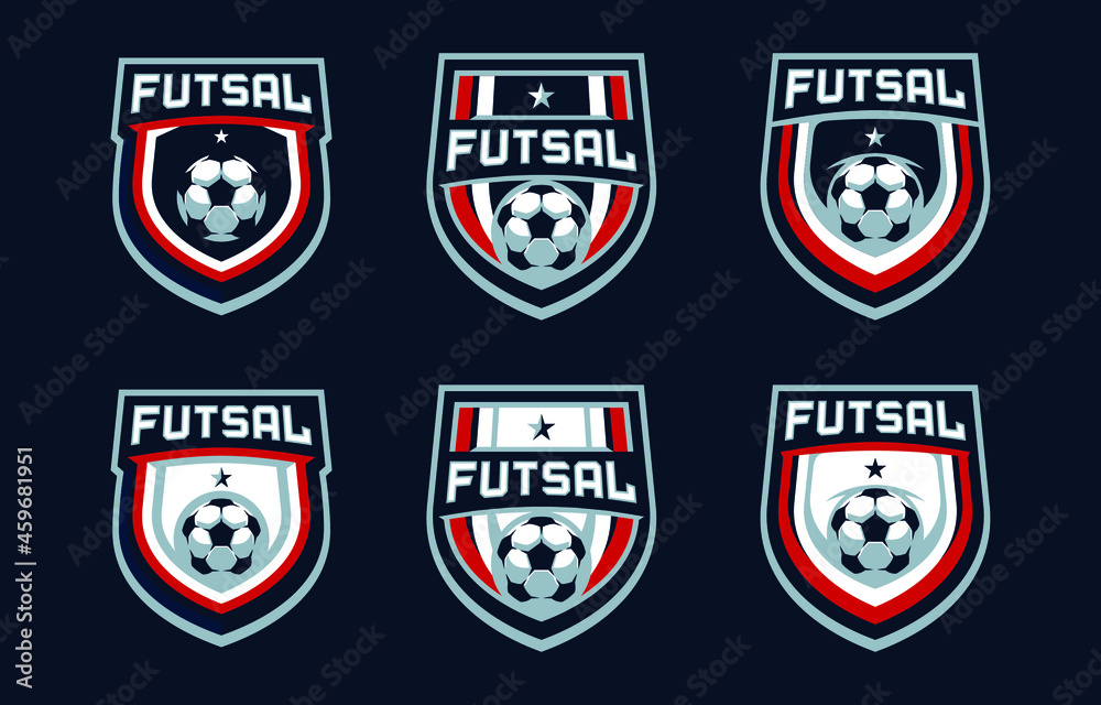 Futsal sport badge logo set