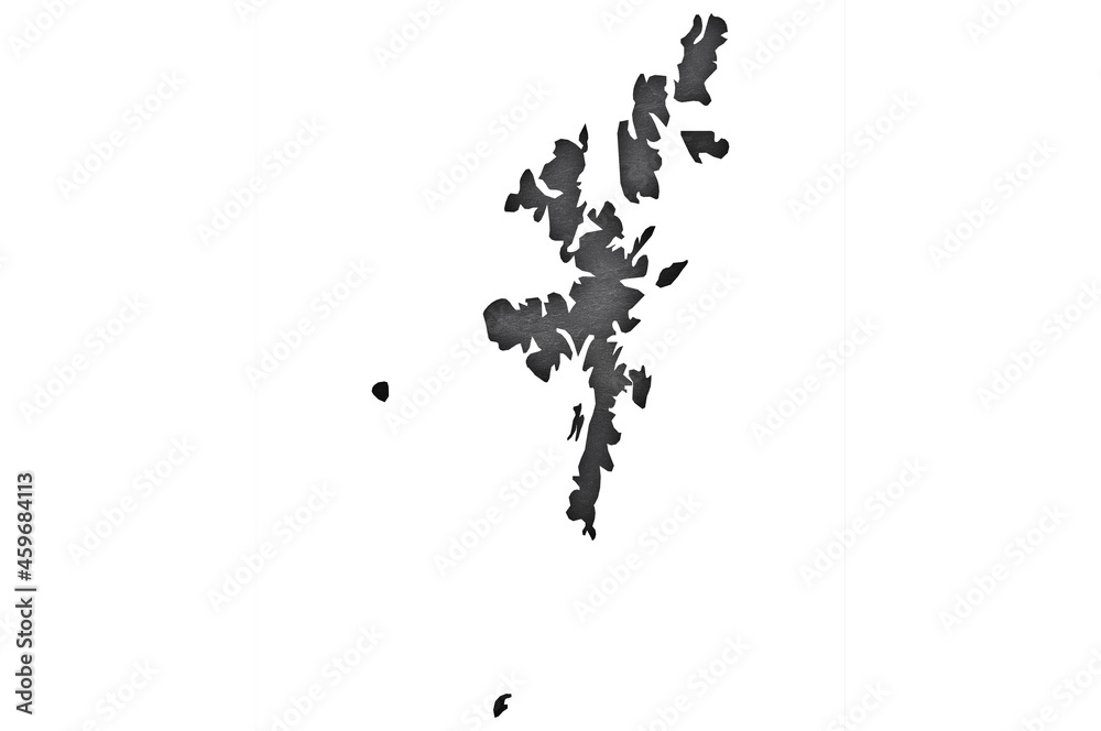 Karte von Shetland Inseln auf dunklem Schiefer