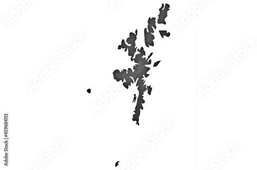 Karte von Shetland Inseln auf dunklem Schiefer