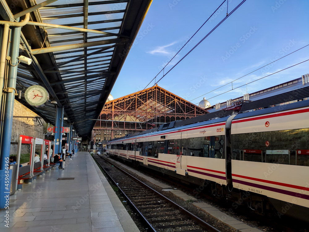 Train. Station. Train station. Príncipe Pío train station, in Madrid